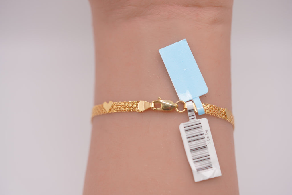 10k Chino Bracelet - Little Hearts