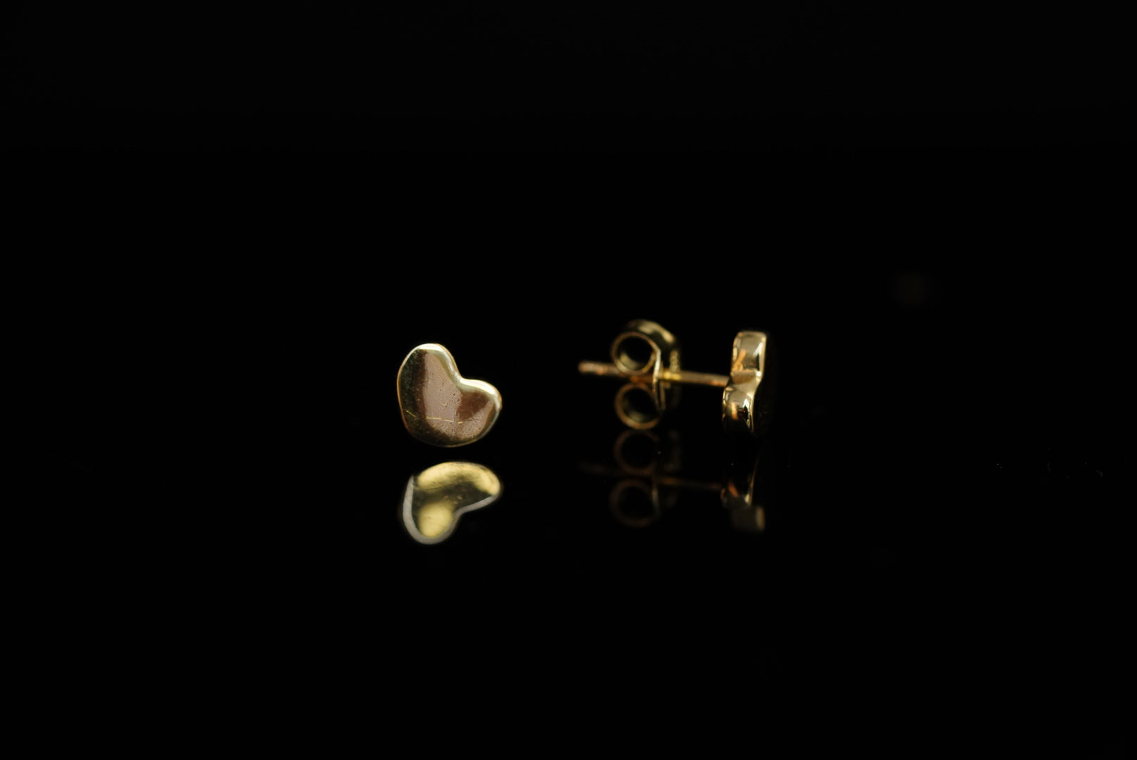 14k Small Heart Stud Earrings