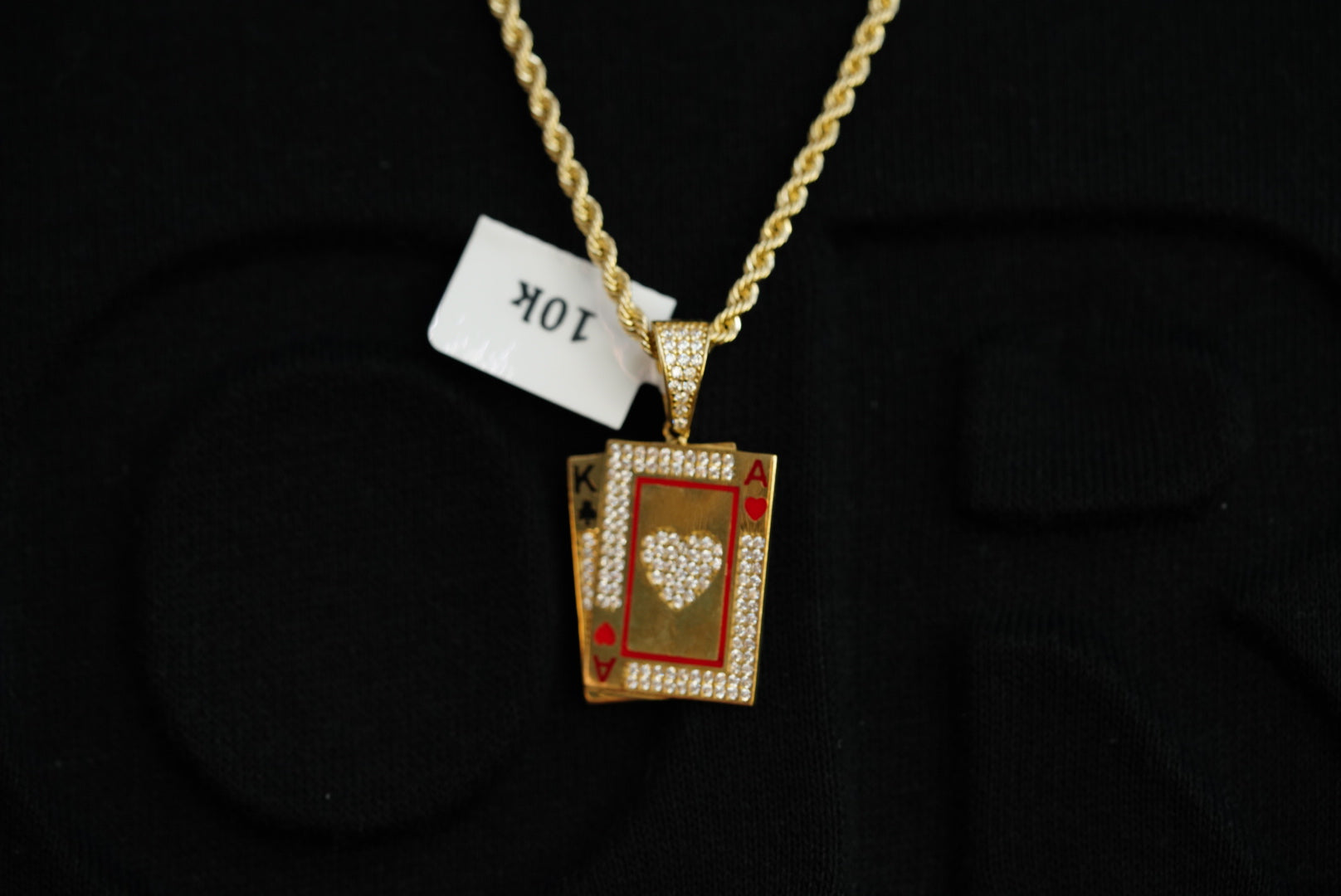 10k Card Pedant with Rope Chain