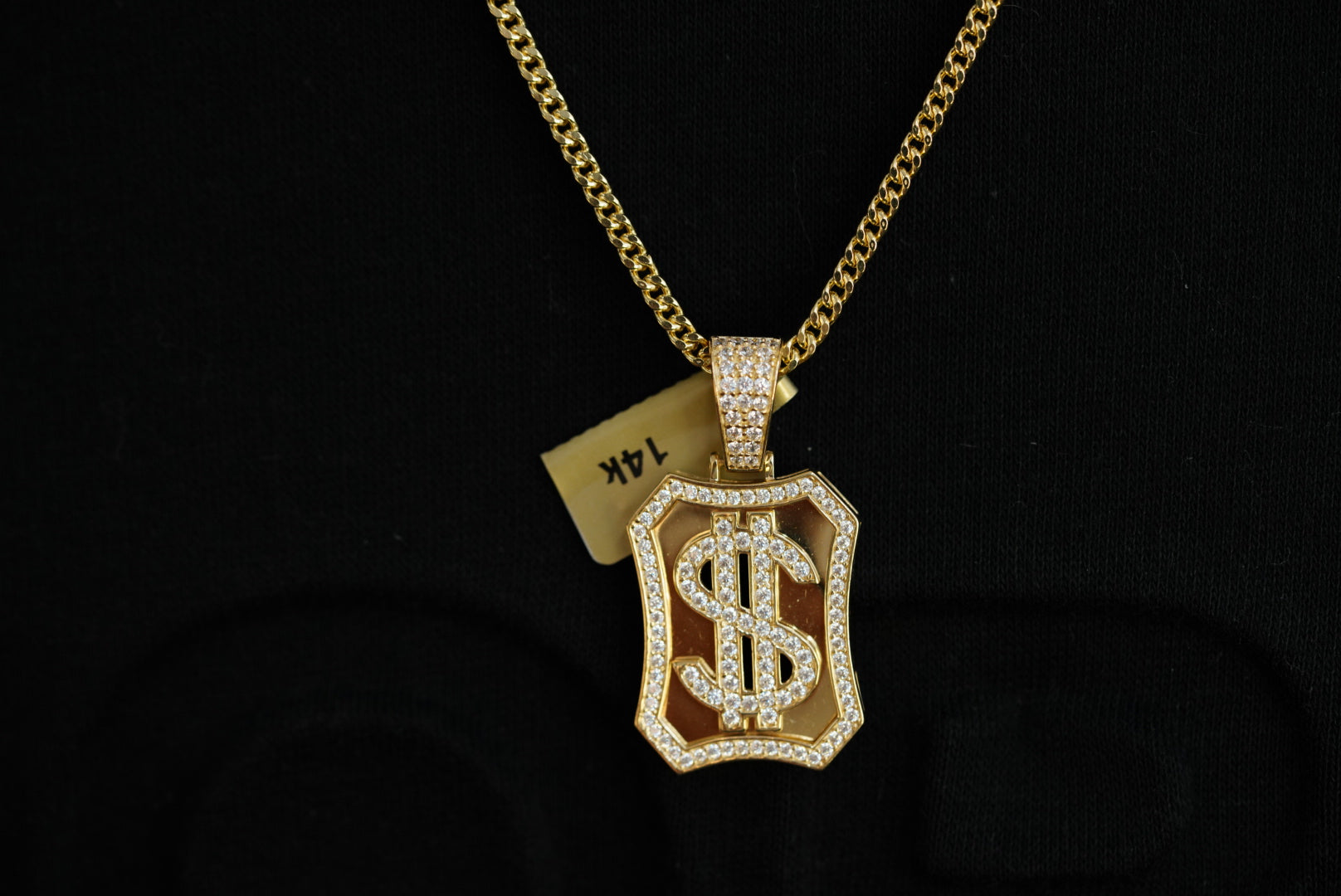 14k Money Pendant with Franco Chain