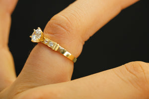 14k Crystals Engagement Ring