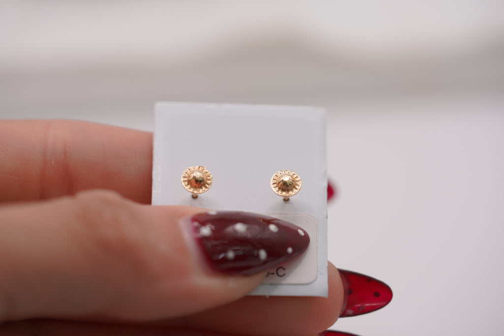14k Earrings - Red Spheres