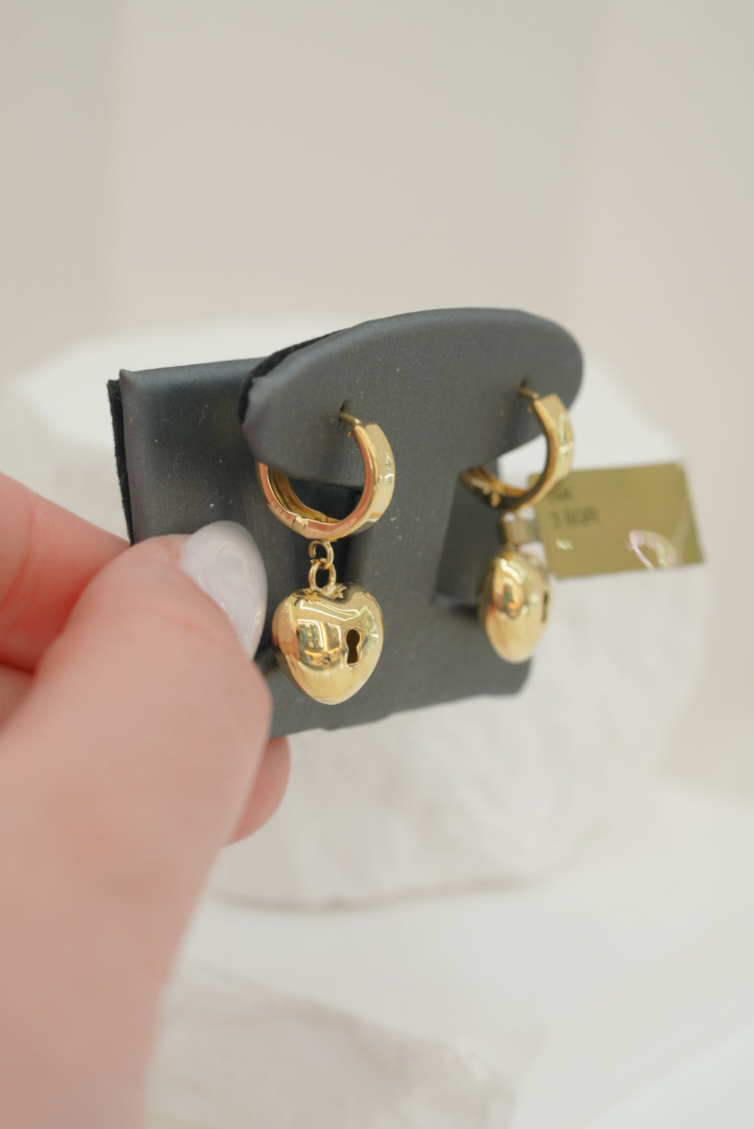 14k Hoops - Locked Hearts