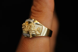 14k Dragon Two Gold Ring