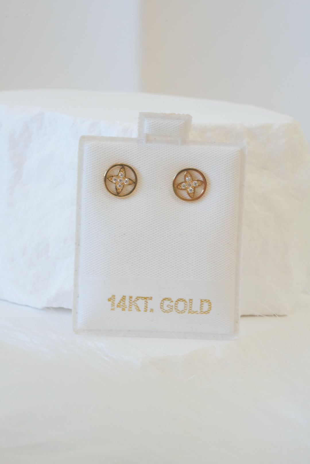 14k Earrings - Flower Circled