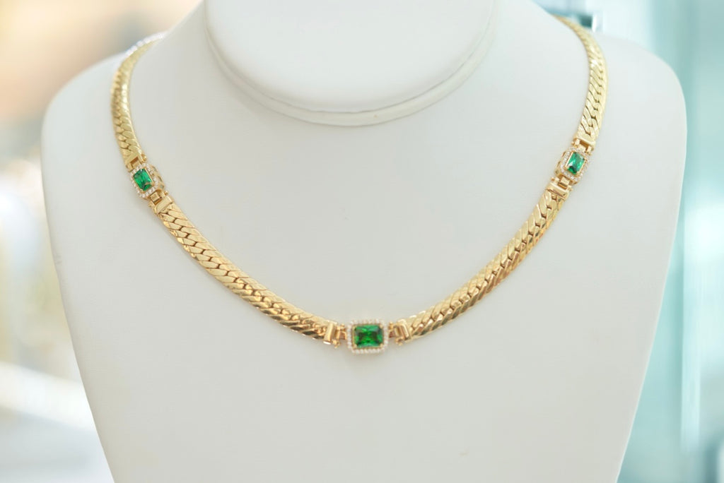 14k Necklace - Green Gold Beauty