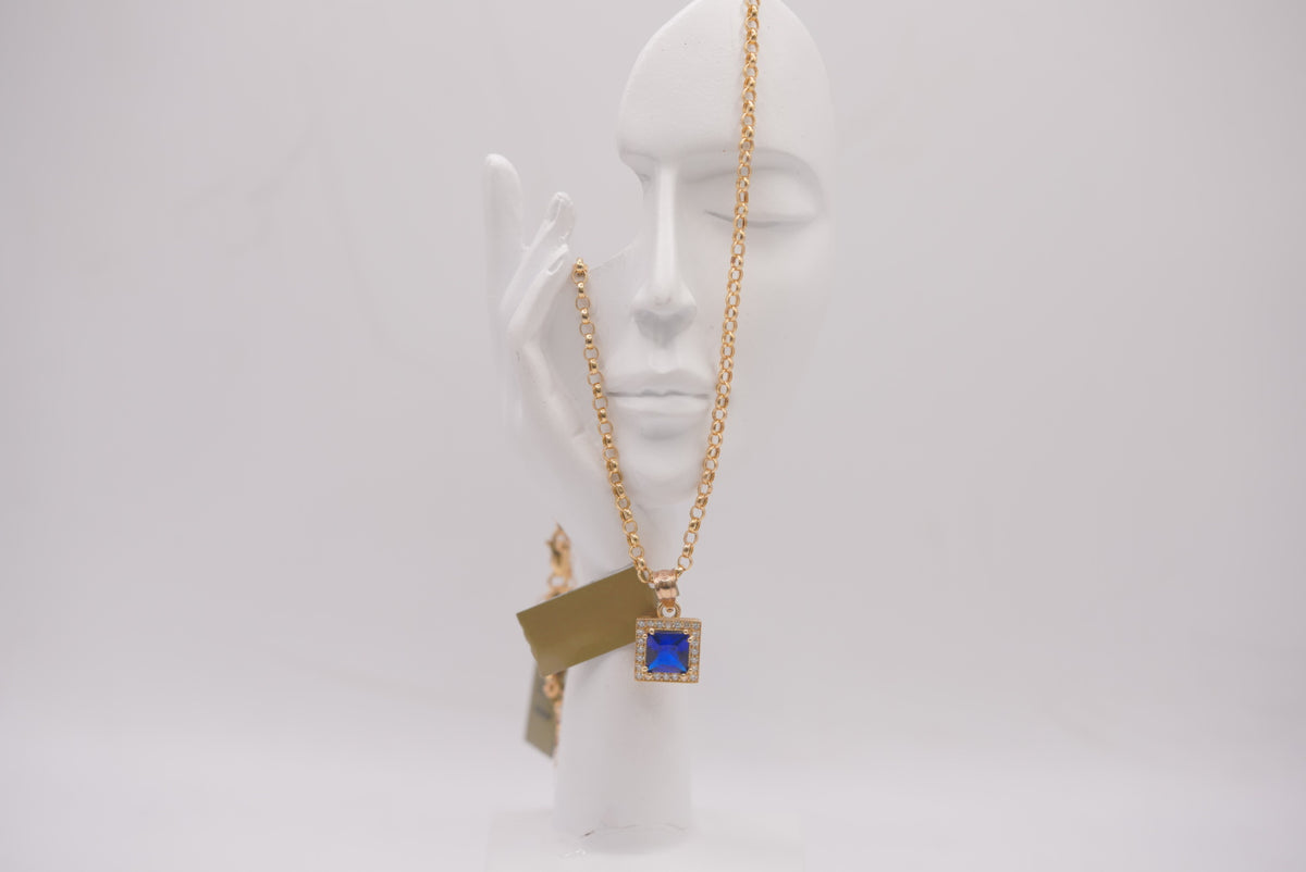 14k Women’s Chain - Blue Stone