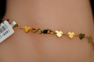 14k Hearts Anklet