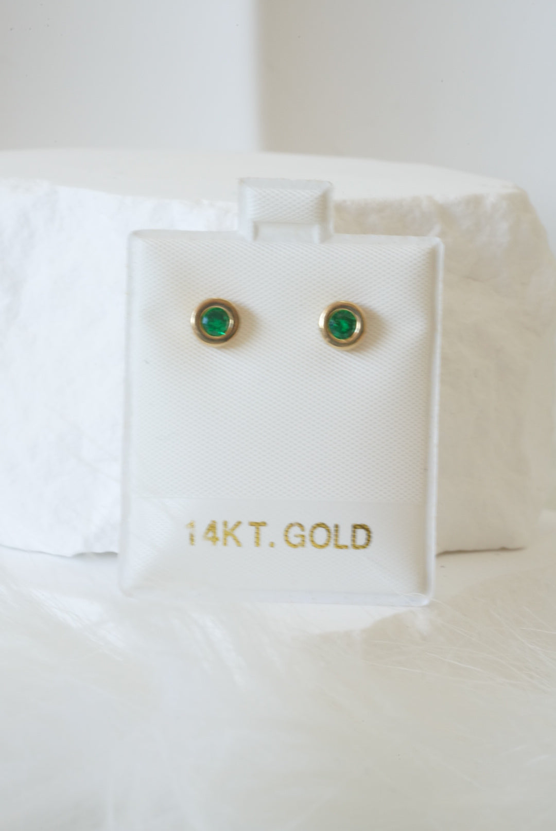 14k Earrings - Golden Green