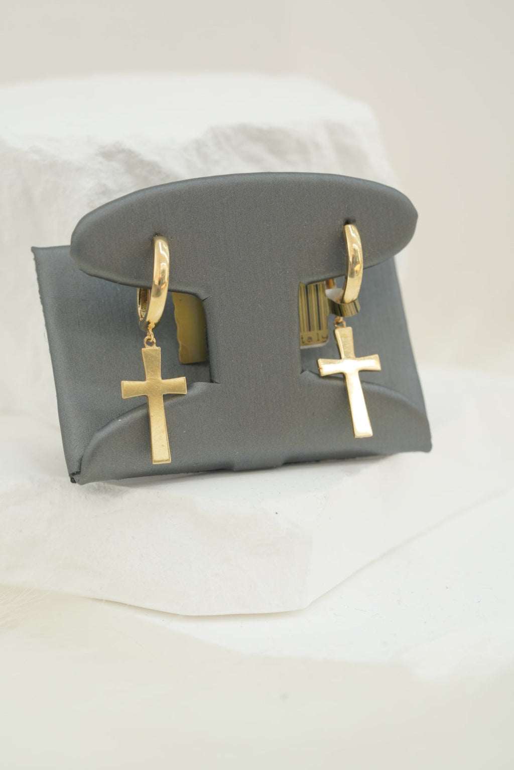 14k Hoops - Plain Cross