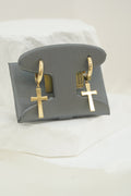 14k Hoops - Plain Cross