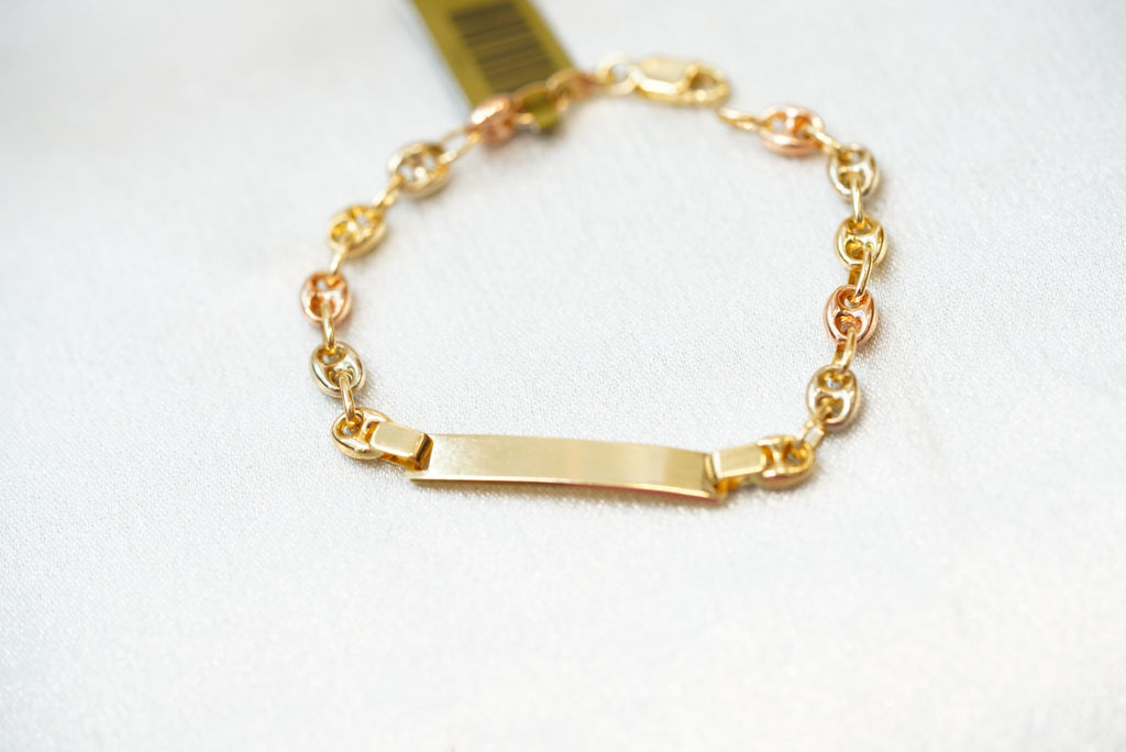 14k Mariner Baby Bracelet - Three Gold Style