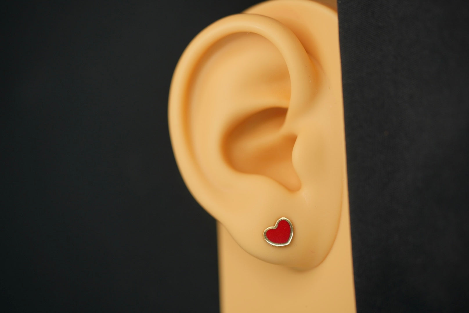 14k Red Mini Heart Stud Earring