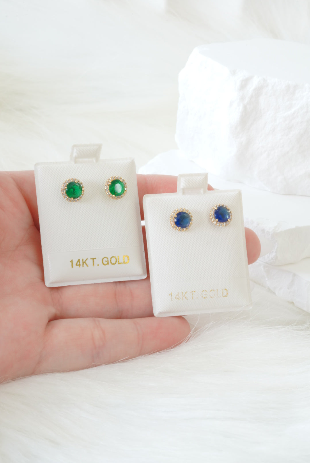 14k Baby Earrings - Colorful Circle