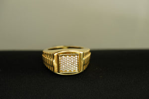 14k Crystal Square Ring