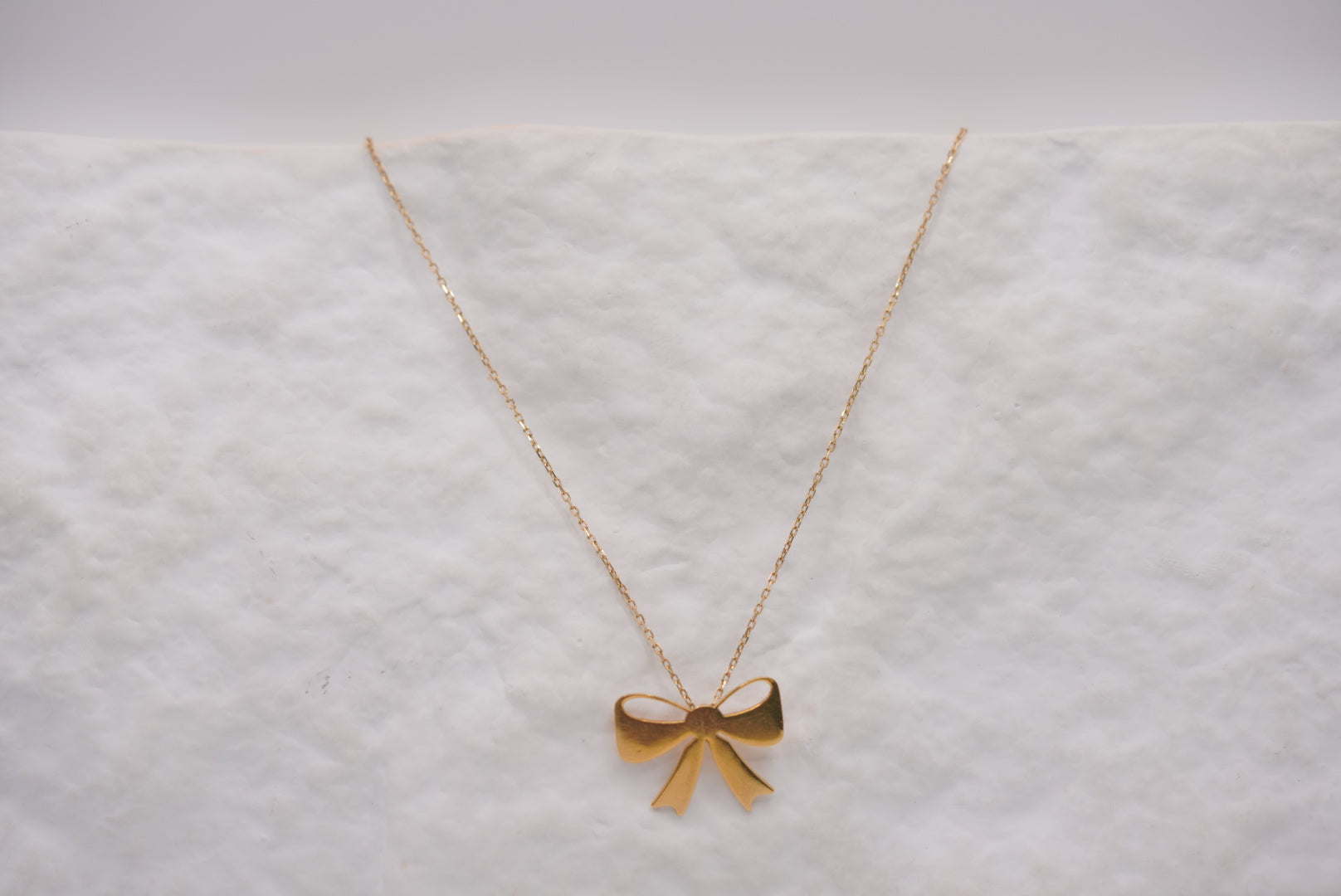 14k Necklace - Tiny Bow
