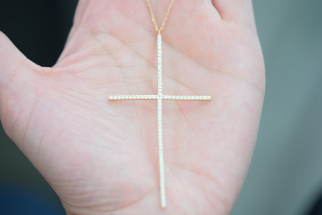 14k Necklace - Bold Cross