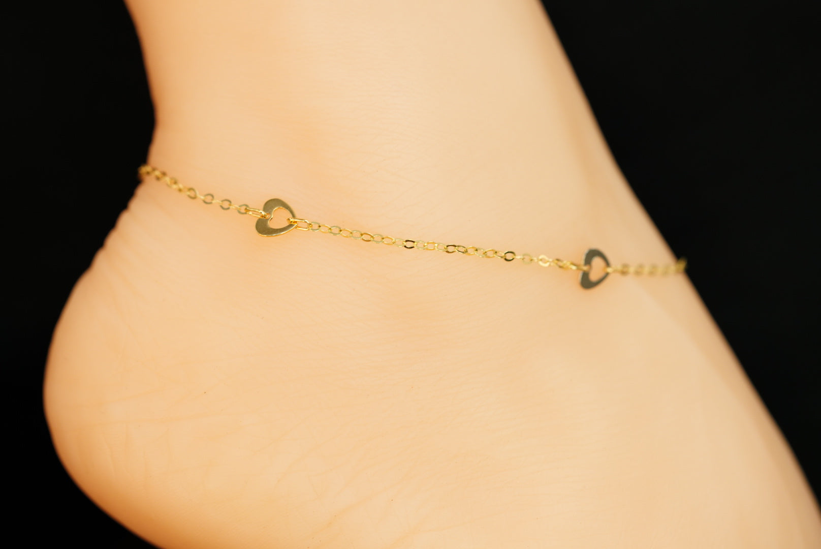 14k Hearts Anklet