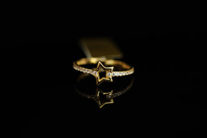 14k Crystal Star Ring New