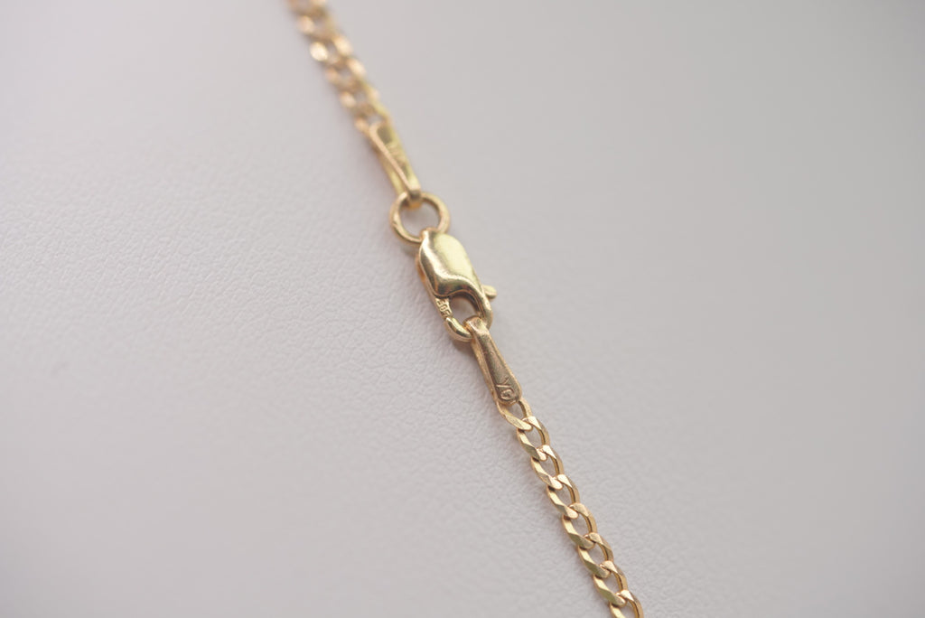 14k D Cut Chain with Pendant - Dolphin Love