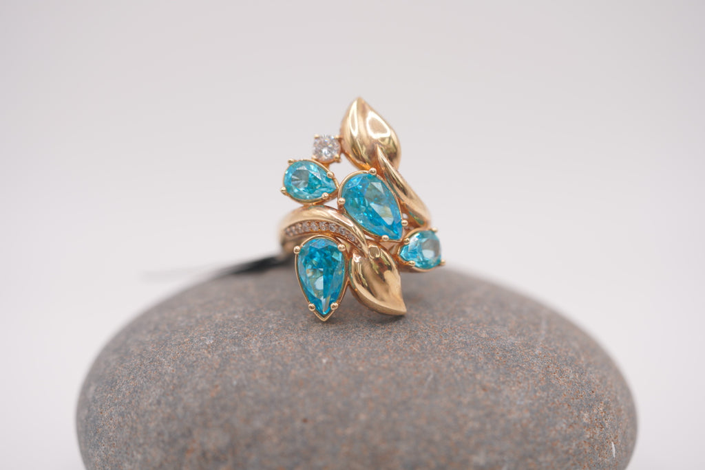14k Women’s Ring - Aqua Gold