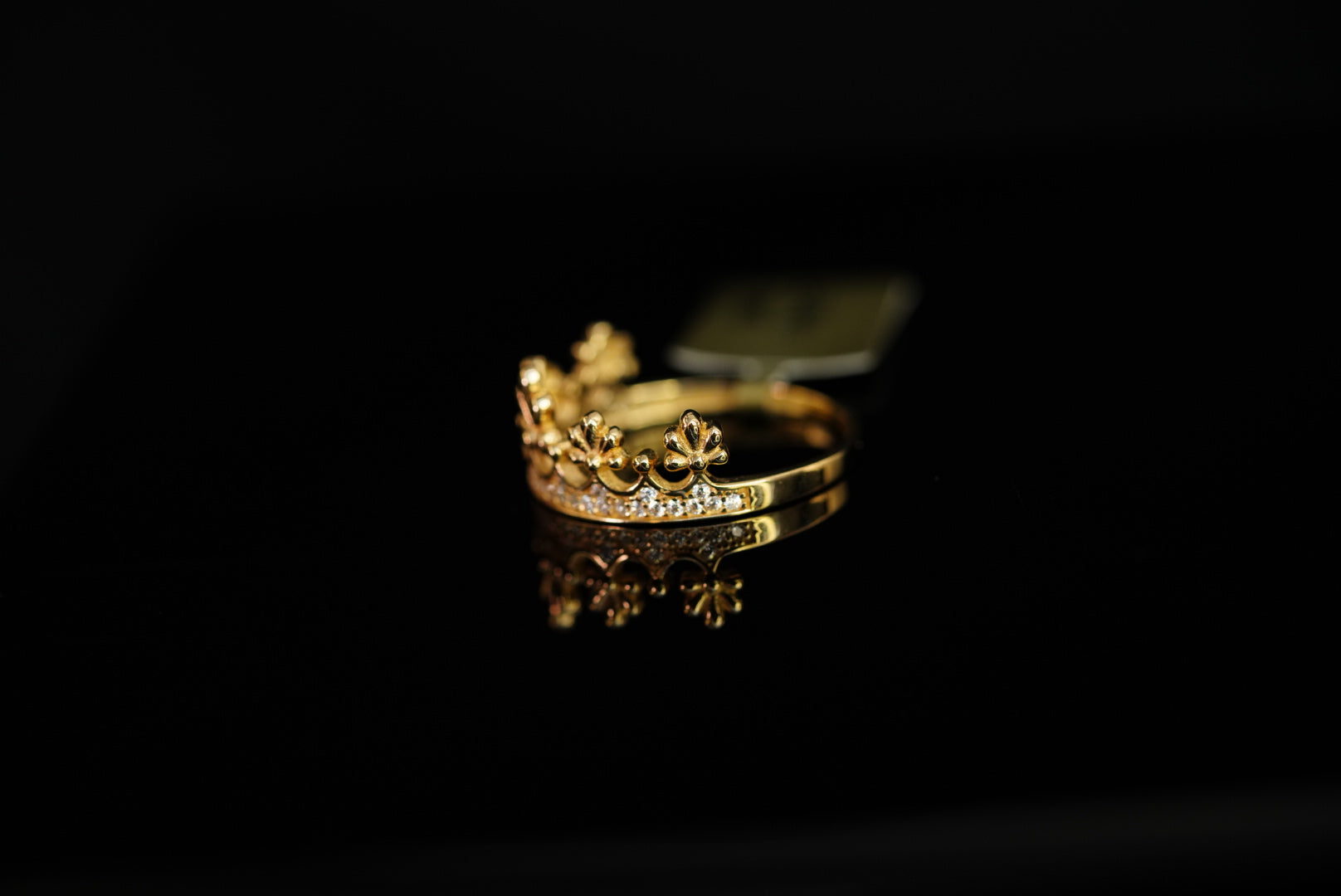 14k Crown Crystal Ring