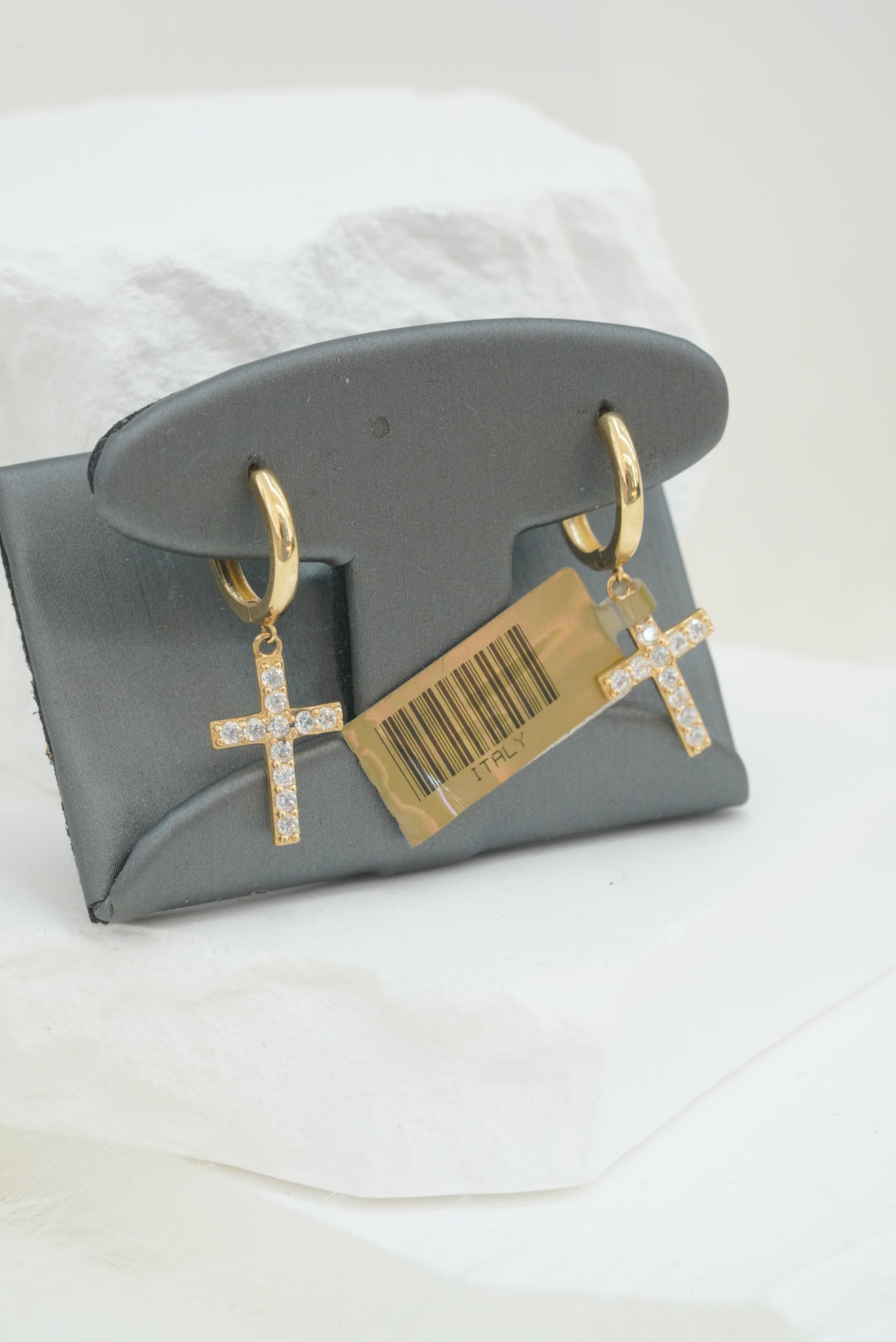 14k Hoops - Shiny Cross