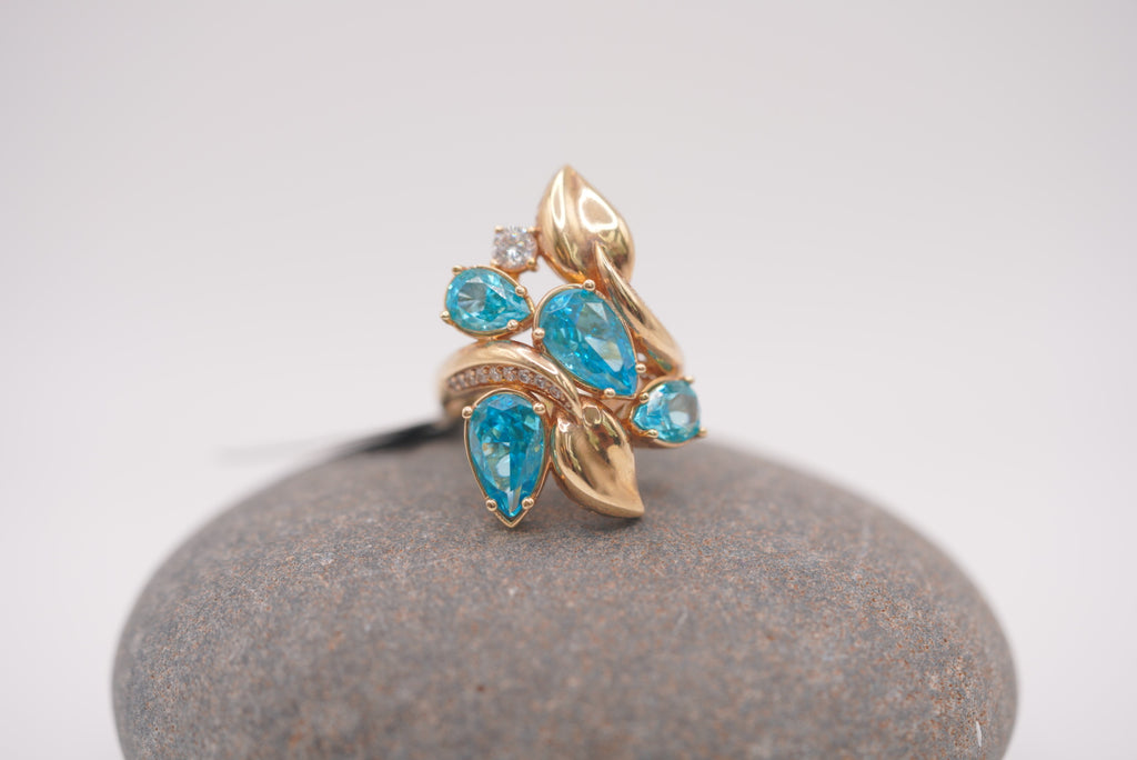 14k Women’s Ring - Aqua Gold