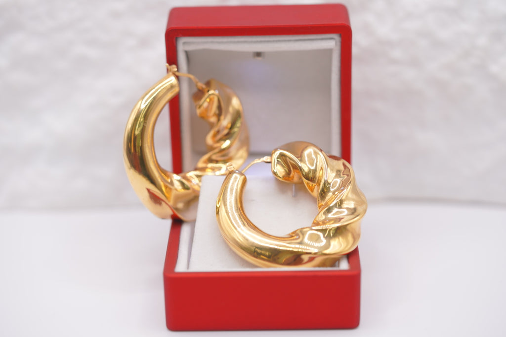 14k Hoop Earrings - Clean Edge