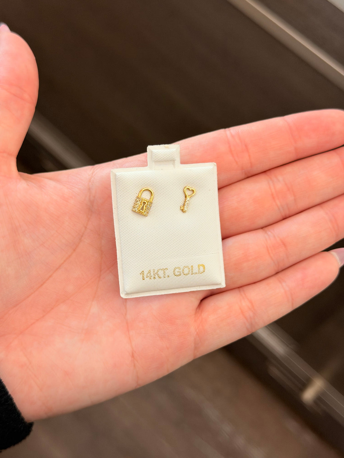 14k Earrings - Lock & Key