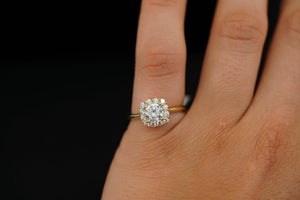 10k Squared Crystal Engagement Ring