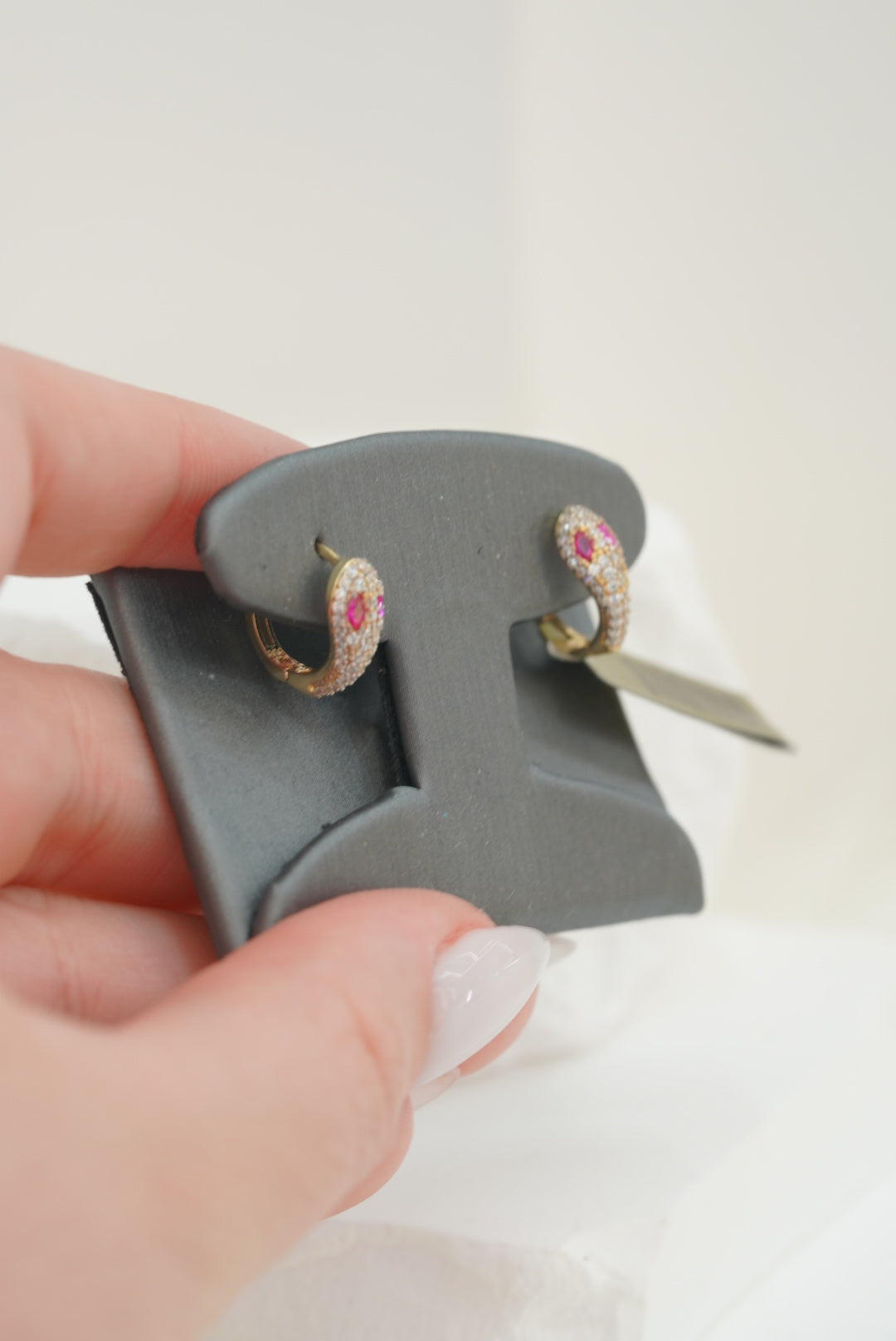14k Hoops - Red Eye Snake