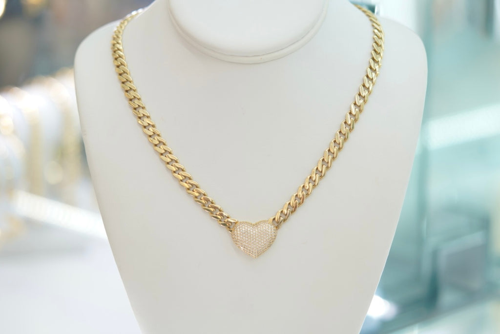 14k Necklace - Shiny Heart