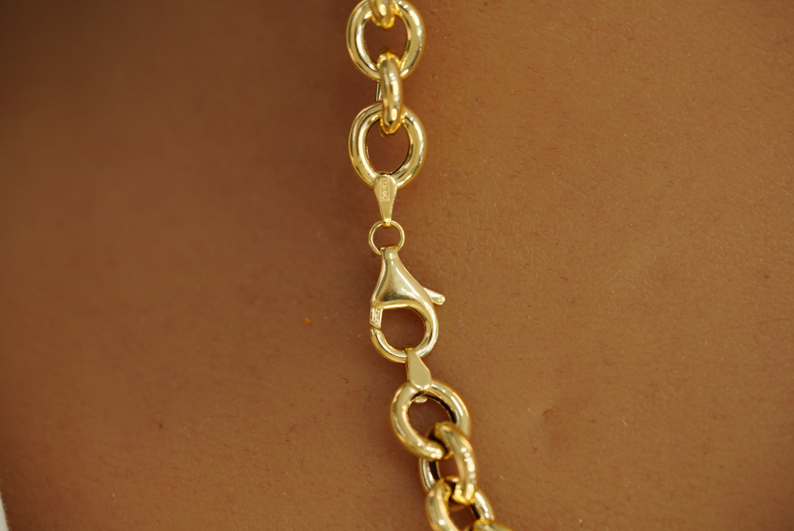 14k Thick Rolo Necklace