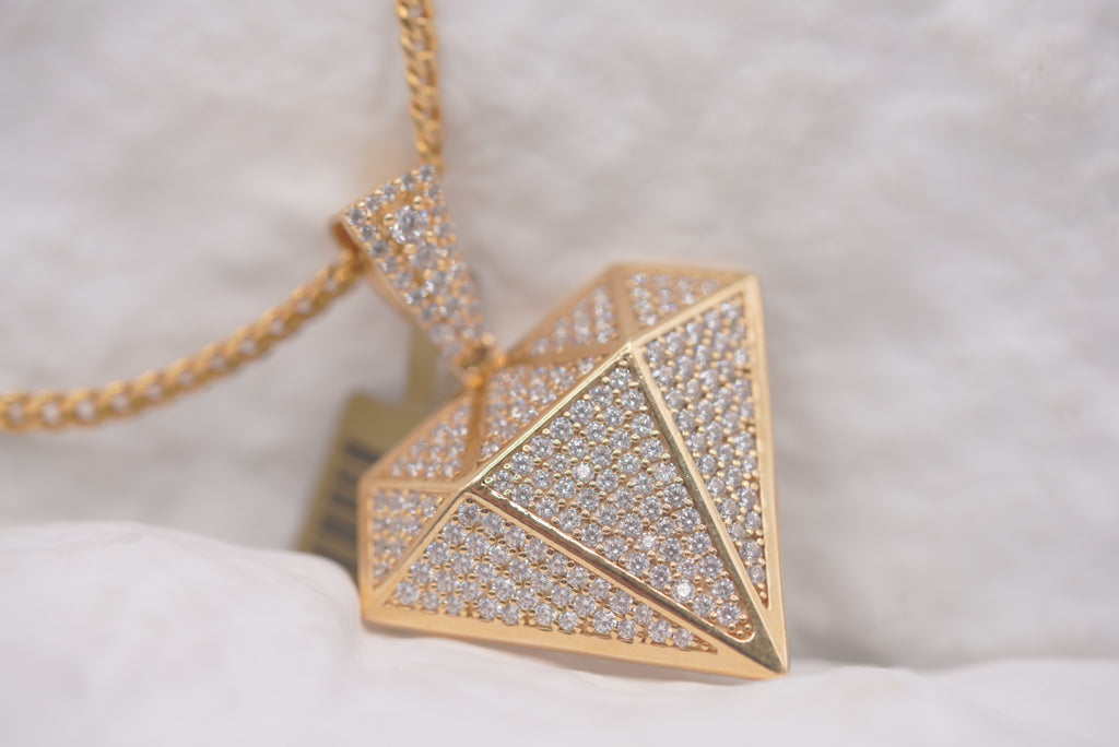 14k Men’s Pendant - Diamond Gold