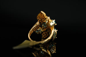 14k Aqua Crystal Ring