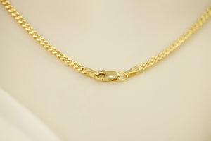 14k 2pcs Set Cuban Link & Curb Chain