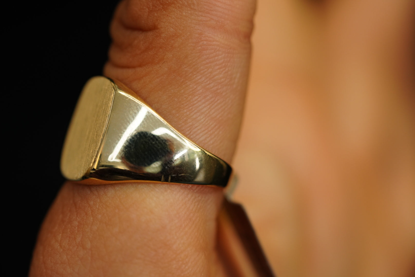 14k Square Plane Ring New