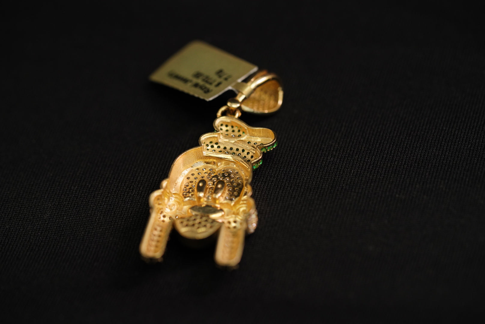 14k Dog with Crystals Pendant