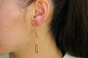 14k Long Circles Earrings