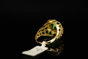 10k Green Crystal Abstract Ring New