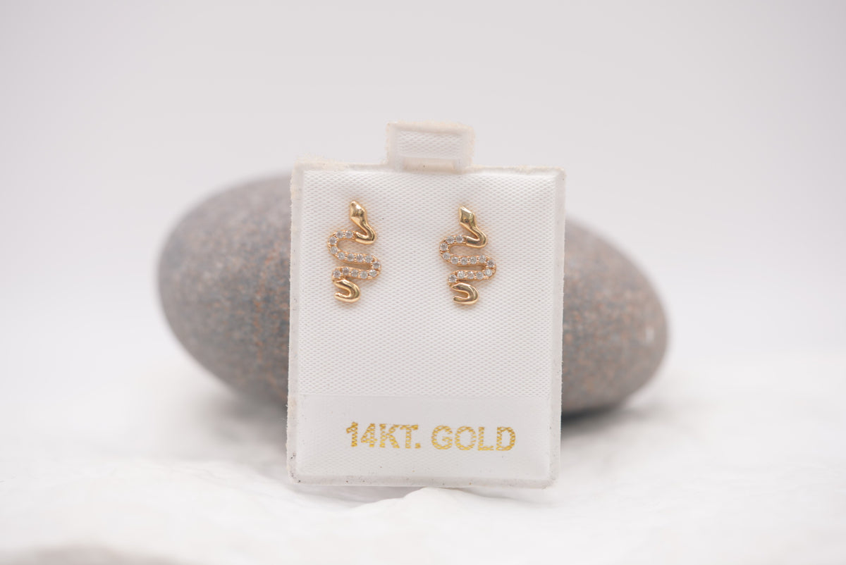 14k Earrings - Little Snakes