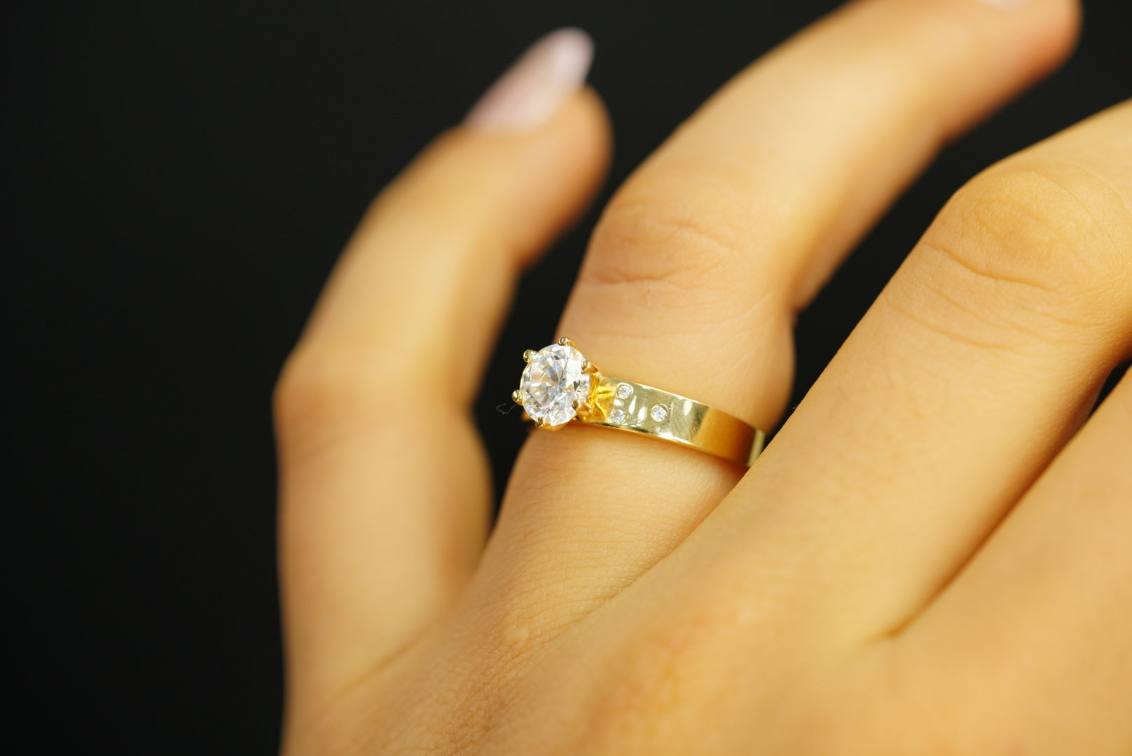 14k Crystals Engagement Ring