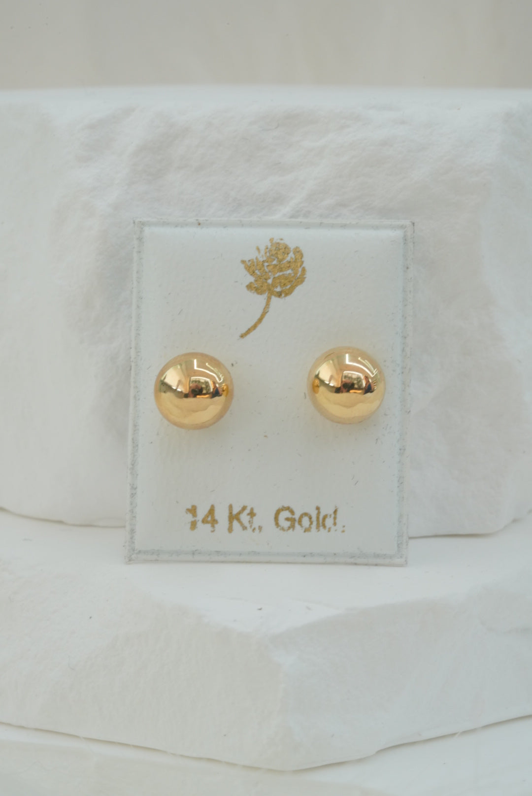 14k Baby Earrings - Thick Balls