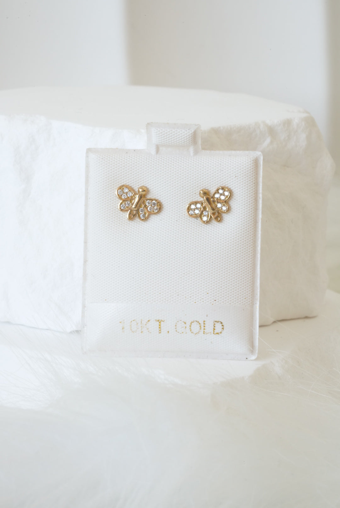 10k Earrings - Stone Dragonfly
