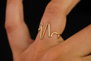 14k Triangular Lines Ring