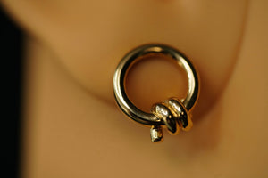 14k Knotted Circle Stud Earring