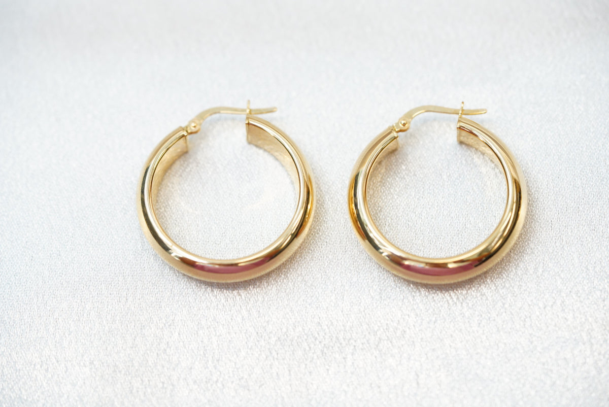 14k Bold Plain Hoops - Always Classy
