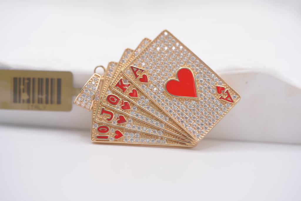 14k Men’s Pendant - Red Hearts