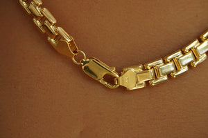 14k Flat Abstract Rectangles Necklace